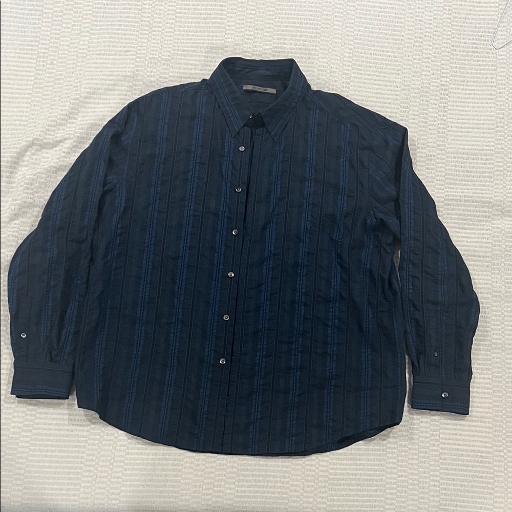 Axis Dark Blue Striped Casual Shirt
